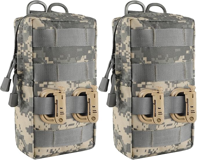 FRTKK 2 Pack Molle Pouches - Tactical Compact Water-Resistant EDC Pouch Bag Small Utility Pouch