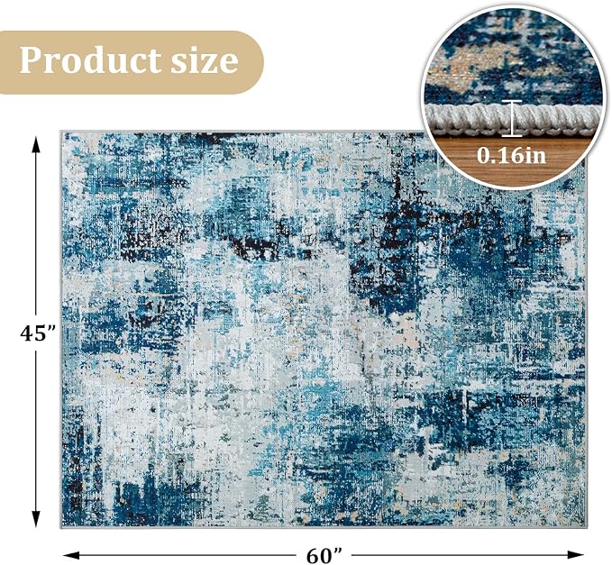 Office Chair Mat for Hardwood Floor, 60"x45" Easy Glide Computer Chair Mat Protector for Rolling Chair Under Desk Rug Nonslip Backing, Machine Wash