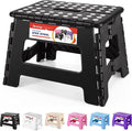 ACSTEP Folding Step Stool 9 Inch, Sturdy Collapsible Kitchen Step Stool Foldable for Kids, Toddlers & Adults, Non Slip Lightweight Foot Stools with Handle, Holds 300 lbs Ideal for Bathroom Bedroom