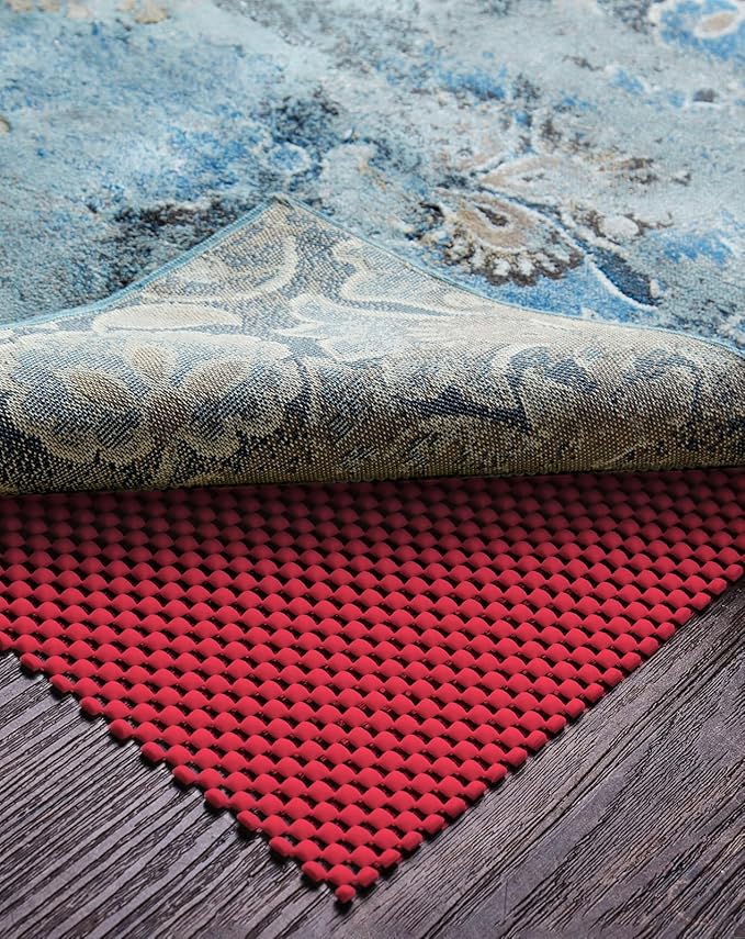 Veken 5x7 Ft Rug Pad Gripper for Hardwood Floors, Non Slip Red Rug Pads for Area Rugs, Thick Rug Grippers for Tile Floors, Under Carpet Anti Skid Mat, Keep Your Rugs Safe and in Place