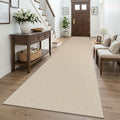 KOZYFLY 3x16 Runners Rugs for Hallway, Extra Long Washable Runner Rug, Non Slip Rubber Backed Kitchen Runner, Cotton Entryway Rug, Floor Carpet for Entry, Aisle, Hall, Ivory/Camel/Brown