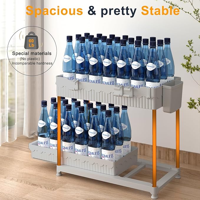 Sevenblue 3 Pack Under Sink Organizers, 2-Tier Multi-Use Kitchen and Bathroom Organizers and Storage with Sliding Drawers, Bathroom Cabinet Organizer (Gray, 14.8 Inch)