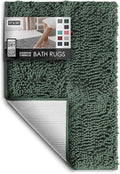 Hearth & Harbor Bathroom Rugs, Chenille Bath Mat - Machine Washable Bath Mats for Bathroom Non-Slip Backing Rubber, Quick Dry Bathroom Mat
