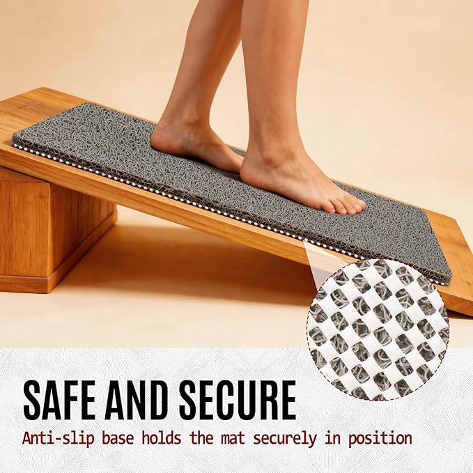 Joyhalo Shower Mat Bathtub Mat Non Slip, Bathmats Non Slip, Quick Drying Foot Scrubber Loofah Mats for Inside Shower, Tub, Bathroom, Home, 17 * 24inch, Grey