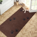 PURRUGS Dirt Trapping Door Mat 32" x 70", Non-Skid/Slip Machine Washable Microfiber Entrance Rug, Shoes Scraper, Dog Doormat, Super Absorbent Floor Mat for Muddy Wet Shoes and Paws, Brown