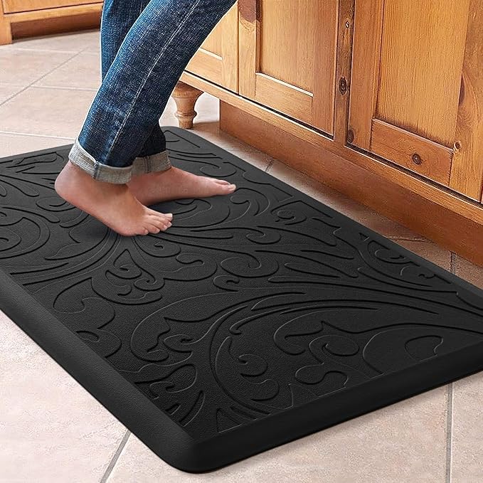 KMAT Kitchen Mat Cushioned Anti-Fatigue Floor Mat Waterproof Non-Slip Standing Mat Ergonomic Comfort Floor Mat Rug for Home,Office,Sink,Laundry,Desk 30"(L) x 20"(W),Black