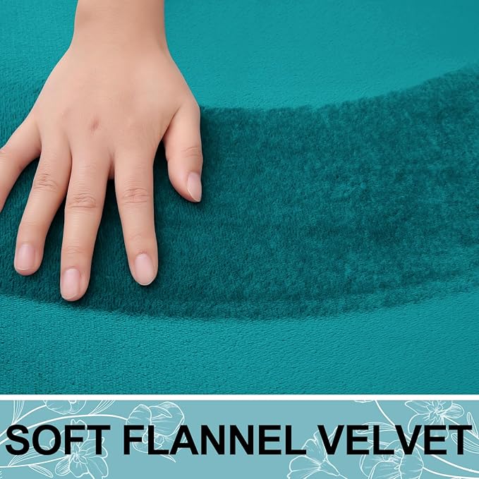 Smiry Memory Foam Bath Mat 24x16, Extra Soft and Absorbent Bathroom Mats, Non Slip Washable Carpet for Floor, Shower and Tub, Teal