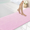 Smiry Luxury Chenille Bathroom Rugs 70x24, Extra Soft and Absorbent Shaggy Bath Mat, Machine Washable, Non-Slip Plush Carpet Runner for Tub, Shower, and Floor, Home Decor Accessories, Pink