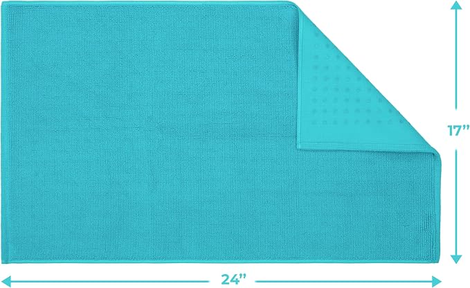 Cotton Paradise 100% Cotton Turkish Bathmat Rug, Soft Absorbent Quick Dry Non Slip, 17x24 Bathmat Rug, Turquoise