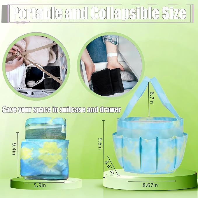 Attmu Mesh Shower Caddy Portable, Quick Dry Hanging Shower Tote Bag for College Dorm Room Essentials, Large Capacity Caddy Dorm for Bathroom Gym Swimming