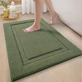 LUMI Ultra Soft Bathroom Rugs Non Slip with Rubber Backing, Absorbent Washable Bath Mat Quick Dry, Upgraded Premium Microfiber Plush Carpet for Bathtub and Shower Floor, Green, 24x36