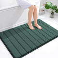 OLANLY Memory Foam Bath Mat 44x32, Super Soft Absorbent Bathroom Rugs, Quick Dry, Machine Washable Shower Floor Rugs, Bathmat Carpet, Bathroom Home Decor Accessories, Blackish Green