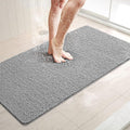 LuxStep Shower Mat Bathtub Mat,36x16 inch, Non-Slip Bath Mat with Drain, Quick Drying PVC Loofah Bathmat for Tub,Shower,Bathroom (Phthalate Free,Grey)