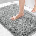 Yimobra Bath Rugs for Bathroom 32X20, Ultra Soft and Water Absorbent Bath Mats, Non Slip Plush Shower Rugs, Microfiber Thick Matts for Bathroom Floor/Tub, Machine Washable, Pure Gray
