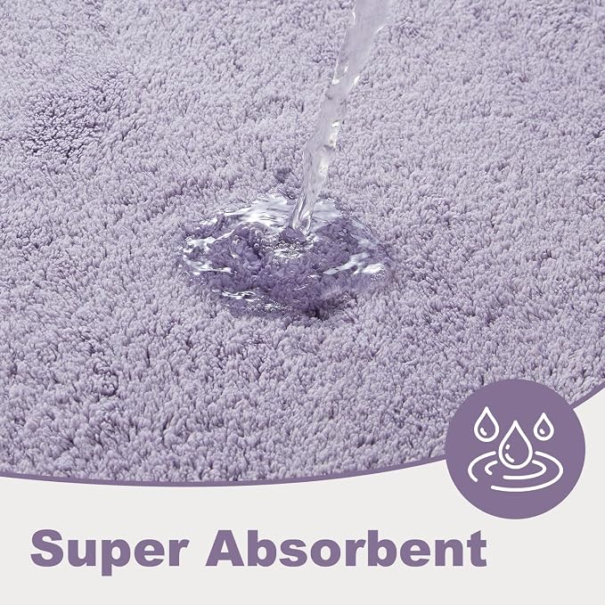 TYUU Bathroom Rugs Non Slip Washable, Ultra Soft Super Absorbent Quick Dry Small Bath Mat with Rubber Backing for Bathroom Floor, Shower, or Sink, Lavender 24" x 36"