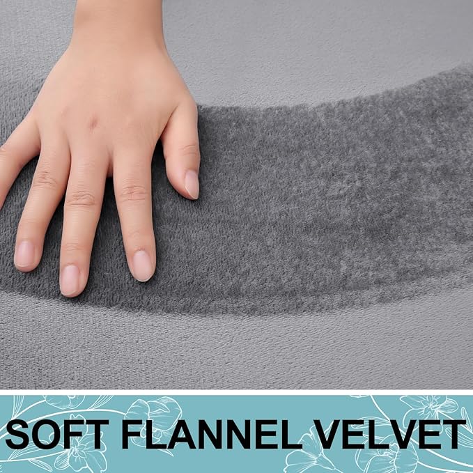 Smiry Memory Foam Bath Mat 24x16, Extra Soft and Absorbent Bathroom Mats, Non Slip Washable Carpet for Floor, Shower and Tub, Medium Grey