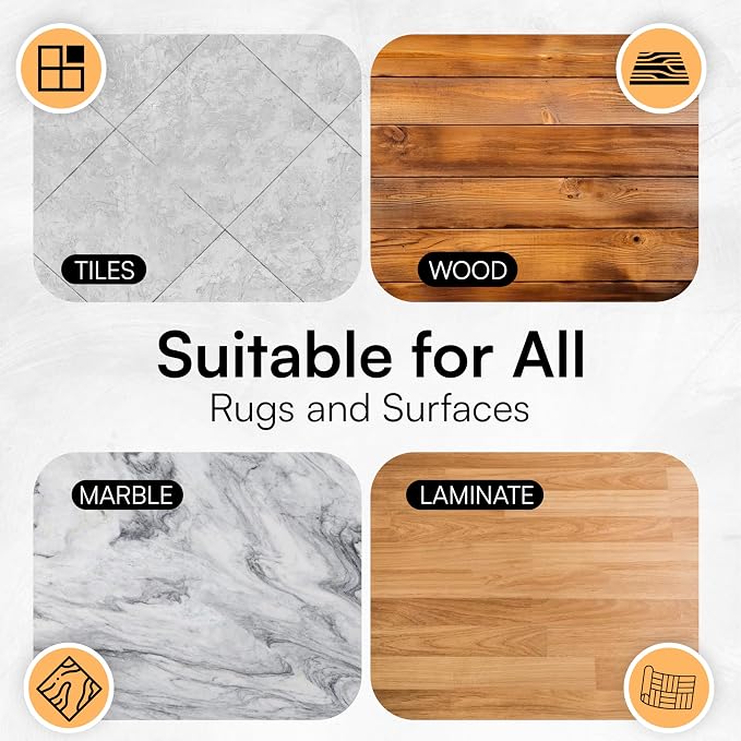 8 PCS Rug Pad Gripper for Hardwood Floors, Non Slip Rug Pads, Under Rug Carpet Tape, Keep Rugs in Place, Reusable, Washable, New Material