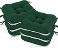 BETU Chair Cushions for Dining Chairs Set of 6,3.5" Thick Kitchen Table Chair Pads with Ties,Non Slip Backing and Covers, Seat Cushion for Dining Room,Bar,Patio Chairs,15.5"X15.5"X3.5",Dark Green