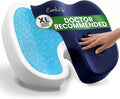 ComfiLife Extra Large Gel & Memory Foam Seat Cushion - Doctor Recommended Office Chair Cushion, Car Seat Cushion - Back & Sciatica Pain Relief - Wide Seat Cushion for Big & Tall (Navy Blue)
