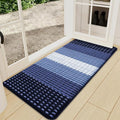Kitinjoy Indoor Outdoor Door Mat, 47x24 Non-Slip Absorbent Dirt Trapper, Low-Profile Washable Inside Entrance Front Floor Mat, Sturdy Soft Entry Dotted Ombre Doormats for Entryway, Navy Blue