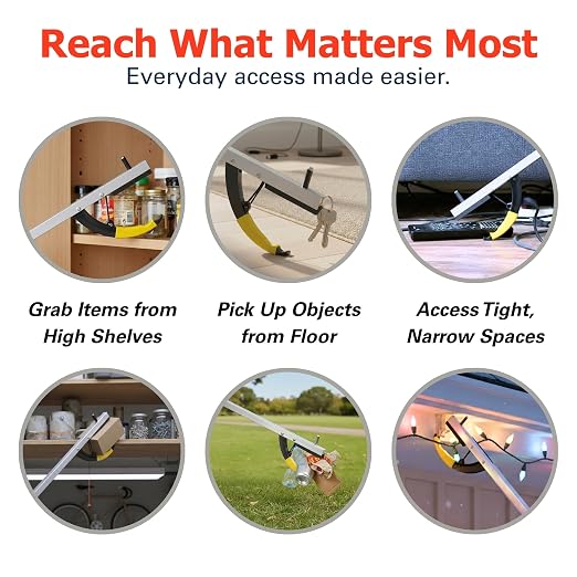 Sammons Preston Reacher, Standard, 26", Grabber Reacher Tool, Lightweight Trash Picker Grabber & Garden Nabber, Handy Aluminum Picker Up Tool & Reaching Claw, Portable Reaching Assist & Dressing Tool