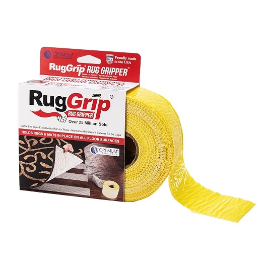 Rug Grip Rug Gripper Double Sided Non-Slip Residue Free Carpet Tape for Area Rugs and Runners - Works on All Floor Types Including Hardwood, Tile, Carpet and Vinyl (2.5in x 60ft)
