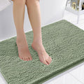 Smiry Luxury Chenille Bathroom Rugs 36x24, Extra Soft and Absorbent Shaggy Bath Mat, Machine Washable, Non-Slip Plush Carpet Runner for Tub, Shower, and Floor, Home Decor Accessories, Sage Green