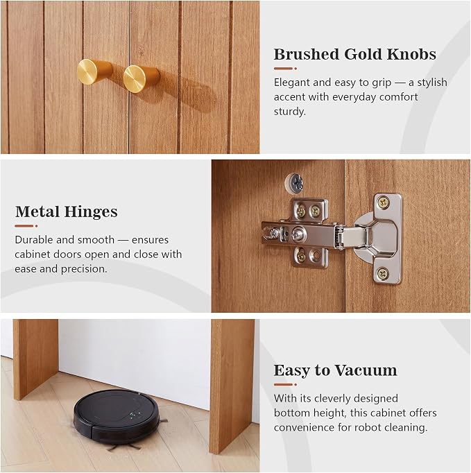 Over the Toilet Storage Cabinet, 70" Tall Bathroom Space Saver with Fluted Grooved Doors, Freestanding Over Toilet Organizer with Adjustable Shelves & Soft-Close Hinges for Small Bathrooms (Caramel)