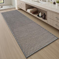 AMOAMI Unique Woven Bathroom Runner Rug, Super Absorbent Non Slip Bath Mats for Bathroom Textured Bathroom Mat Quick Dry Boho Rugs Runners for Hallyways Kitchen Bedroom Beside Tub, 2' x 4', Grey
