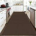 KOZYFLY Washable 4x6 Entry Woven Area Rug, Braided Throw Rugs for Entryway, Non Slip Door Mat Indoor Entrance, Front Porch Carpet for Foyer, Kitchen, Bedroom, Living Room, Brown/Dark Brown