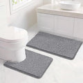 Bcoimo Bathroom Rug Set, Chenille Bathroom Rugs, Absorbent Non Slip Plush Bath Mats, Machine Washable Fast Drying Floor Mats for Tub, Shower, Sink, Vanity