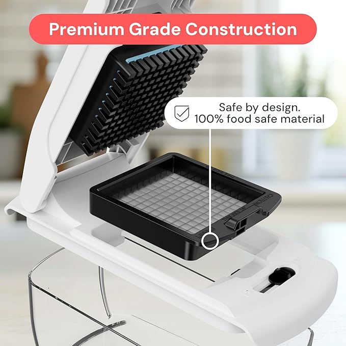 Fullstar All in One Vegetable Chopper and Mandoline Slicer - Food Chopper with Container and Julienne Slicer, Fruit Slicer, Veggie Cutter, Kitchen Gadgets & Gift for Mom (8 in 1, White)