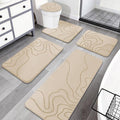YIHOUSE Memory Foam Bathroom Rugs Sets 5 Piece - Extra Thick Ultra Soft Absorbent Bath Mat Set, Non-Slip Machine Washable Bath Rugs for Bathroom, Tub & Shower, Home Decor Accessories, Beige