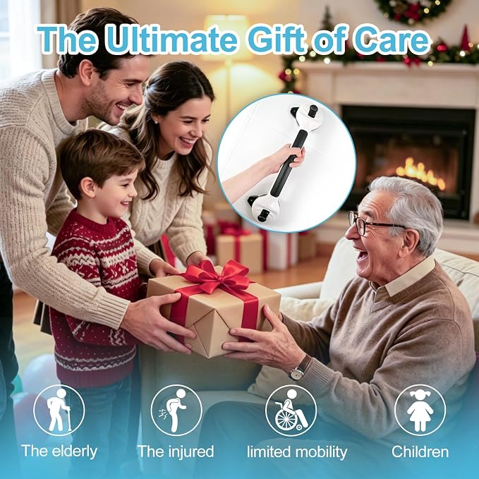 Suction Grab Bars for Shower Bathtub | 16.8 Inch Heavy Duty Safety Suction Shower Handles for Elderly Seniors, No Drill Removable Bathroom Mobility Handrails 2 Pack