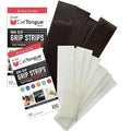 CATTONGUE GRIPS 2” Non-Abrasive Grip Tape Strips - Heavy-Duty, Waterproof Anti-Slip Tape for Furniture, Bathtubs, Frames, Gaming & More - Indoor & Outdoor Anti-Slip Solution (Black & Clear, 2-Pack)