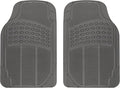 BDK ProLiner Floor Mats for Cars Trucks SUV, 2-Piece All-Weather Car Mats with Universal Fit Design, Durable Car Floor Mats with Capture Ridges, Waterproof Rubber Floor Mats for Cars (Gray)