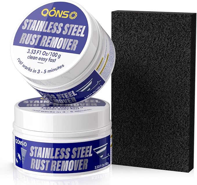 Stainless Steel Rust & Stain Remover – Helps Reduce Rust Stains, Restore Shine & Clean Appliances, Grills, Sinks, Tools & Commercial Equipment – 3.5 oz