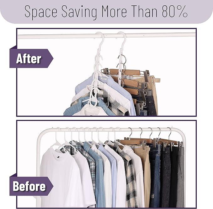 Mr. Pen- Space Saving Hangers, 16 pcs, 360° Rotating Hooks, Magic Cascading Hanger Organizer with 5 Enclosed Slots, Closet Organizers and Storage for Clothes, College Dorm Room Essentials