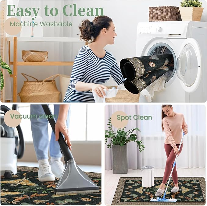 Office Chair Mat for Hardwood Floor & Tile Floor,36"x48"Heavy Duty Desk Chair Mat for Hard Floors, Under Desk Rug for Rolling Computer Chair,Anti Slip,Low Pile Carpet Floor-Colorful Insects