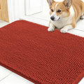 OLANLY Dog Door Mat for Muddy Paws 24x16, Absorbs Moisture and Dirt, Absorbent Non-Slip Washable Doormat, Quick Dry Chenille Mud Mat for Dogs, Entry Indoor Entryway Carpet for Inside Floor, Maple Red