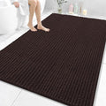 OLANLY Bathroom Rug Mat 70x46, Thick Soft and Absorbent Chenille Bath Mat, Non-Slip Rubber Backing, Machine Washable Quick Dry Bath Rugs for Tub Shower Floor, Home Decor Accessories, Brown