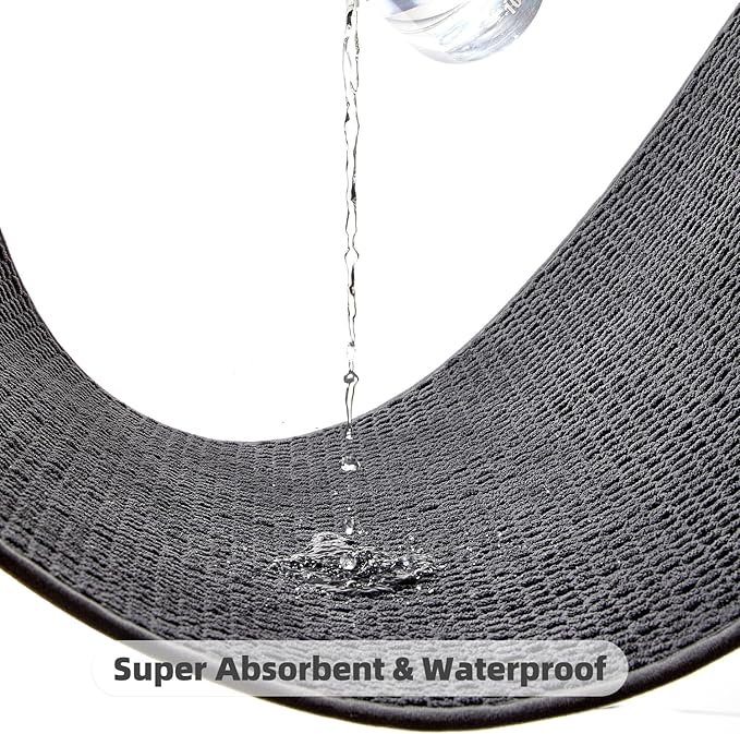 TYUU Bathroom Rugs Non Slip Washable, Super Absorbent Thin Bath Mat Small Quick Dry Low Pile Bathroom Rug, Dark Grey 20"x30"