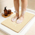 Joyhalo Shower Mat Bathtub Mat Non Slip, Bathmats Non Slip, Quick Drying Foot Scrubber Loofah Mats for Shower, Tub, Bathroom, Home, 30x17inch, Beige
