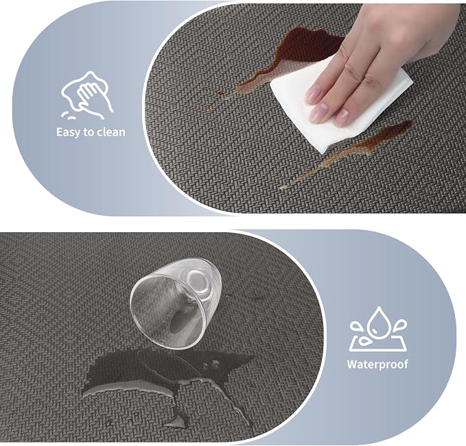 Mattitude Kitchen Mat 2PCS Kitchen Rugs Cushioned Anti-Fatigue Rug Waterproof Standing Desk Mat Kitchen Mats for Floor Kitchen Rug Set for Kitchen, Sink, Office 17.3"×30"+17.3"×59" Dark Grey