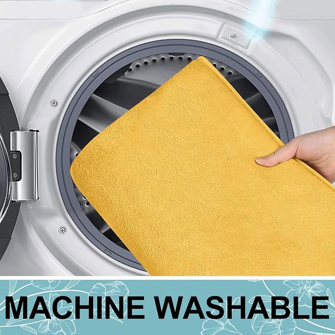 Smiry Memory Foam Bath Mat 70x24, Extra Soft and Absorbent Bathroom Mats, Non Slip Washable Carpet for Floor, Shower and Tub, Yellow