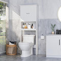 Over the Toilet Storage Cabinet, Bathroom Storage Organizer Over Toilet, Space Saver W/Adjustable Shelf & Open Shelf, White