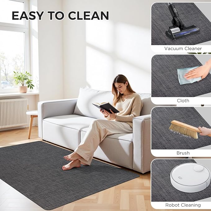 Sycoodeal Chair Mat, 40" x 48" Office Chair Mat for Hardwood and Tile Floor, Heavy Duty Floor Protector for Rolling Chairs, Non-Slip,Computer Mat for Home Office(Dark Coffee)