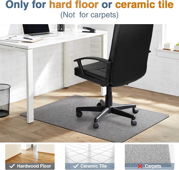 Placoot Office Chair Mat for Hardwood Floor, 55"x35" Computer Chair Rug, Under Desk Mat, Large Anti-Slip Floor Protector for Home Office