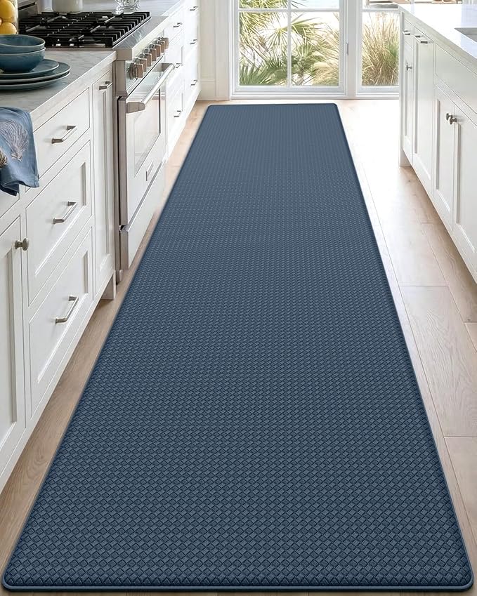 DEXI Kitchen Floor Mats Cushioned Anti Fatigue, 23x86, Large Long Standing Runner Rug Waterproof, Comfort Memory Foam Padded for Front Sink Laundry, Navy