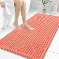 OLANLY Long Bathroom Rugs Runner 47x24, Thick Soft and Absorbent Chenille Bath Mat, Non-Slip, Machine Washable Quick Dry Bath Rugs for Tub Shower Floor, Home Decor Accessories, Coral